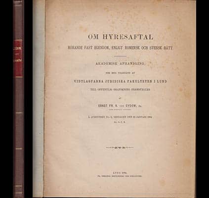 Ernst Fr. N. von Sydow : Om hyresaftal