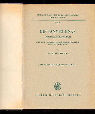 Ernst Josef Fittkau : Die Tanypodinae (Diptera