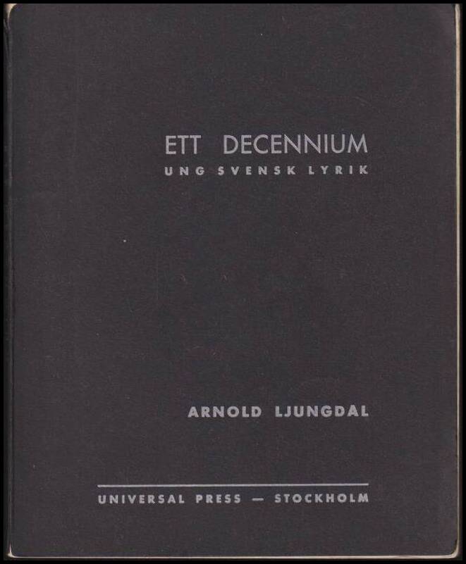 Ett decennium : ung svensk lyrik : 1935