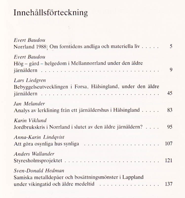 Evert Baudou : Arkeologi i norr 2 - 1989