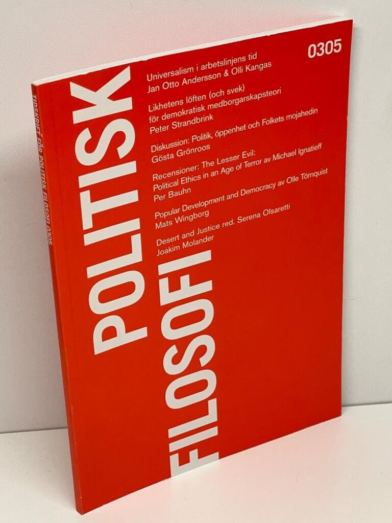 Folke Tersman Karin Enflo : Tidskrift för politisk filosofi. Nr 3 2005