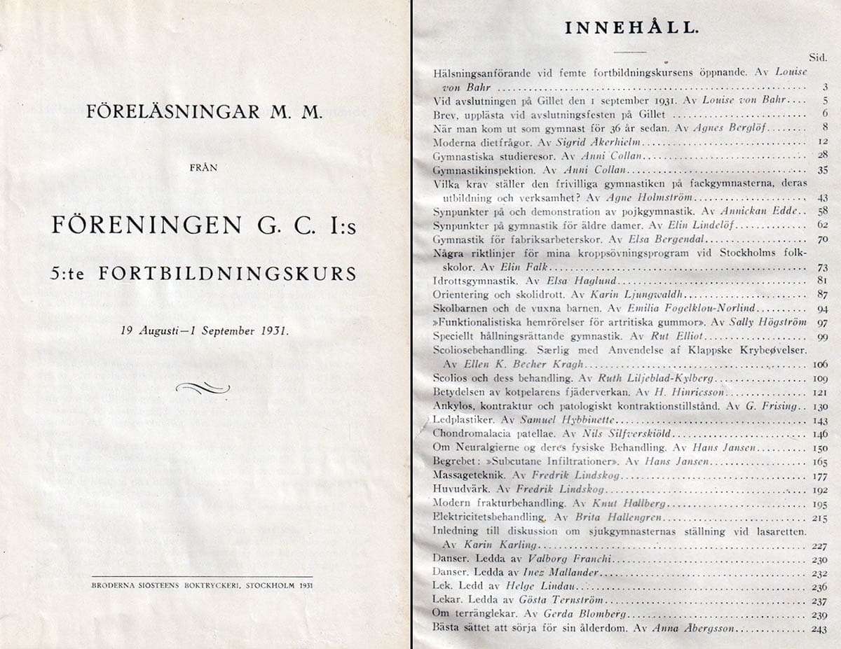 Föreläsningar m. m. från föreningen G. C. I:s 5:te fortbildningskurs 19 Augusti-1 September 1931