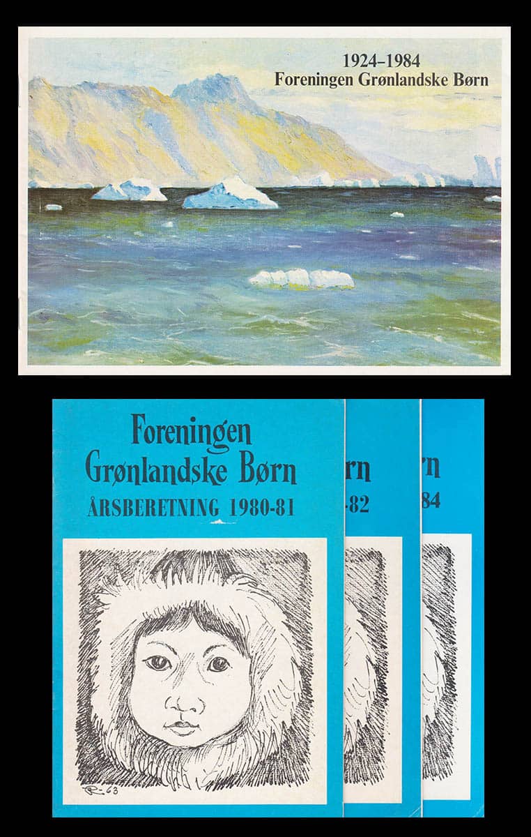 Foreningen Grønlandske Børn 1924-1984 + Årsberetning 1980-81, 1981-82, 1982-83, 1983-84 + Katalog 1989-1990