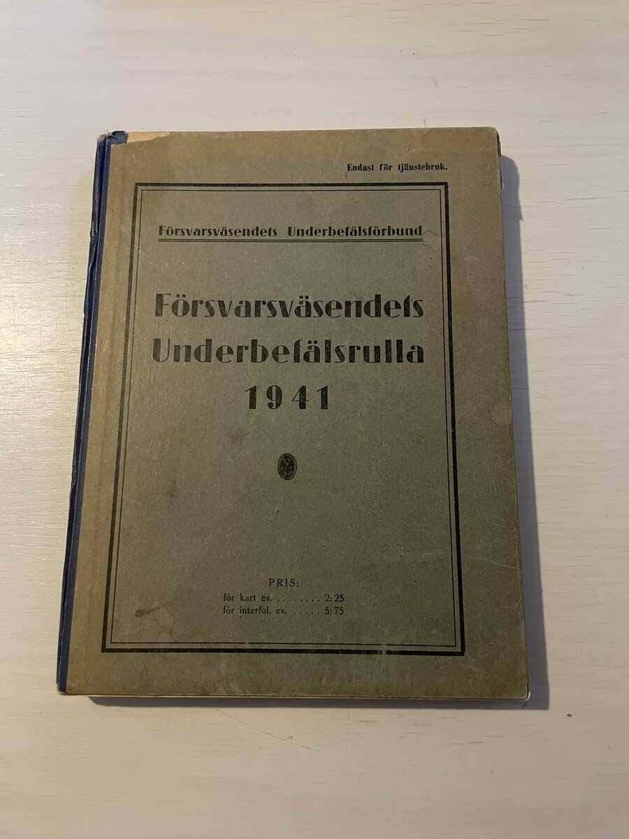 Försvarsväsendets underbefälsrulla 1941