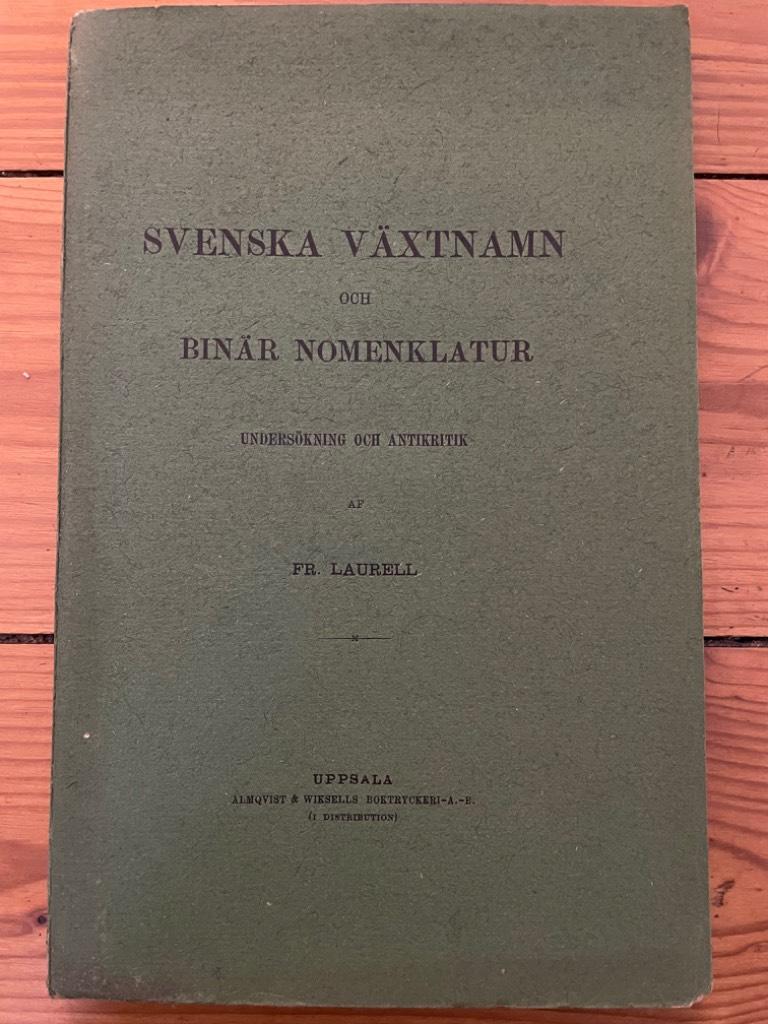 Fr. Laurell : Svenska växtnamn och binär nomenklatur