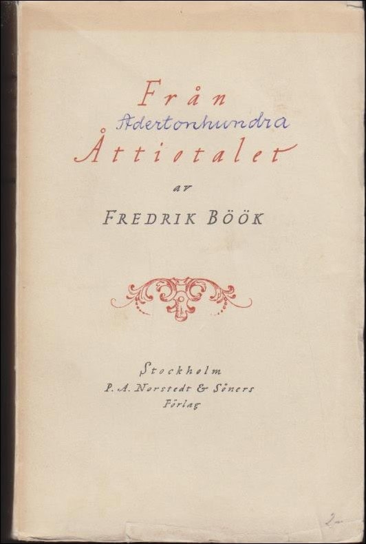 Fredrik Böök : Från åttiotalet