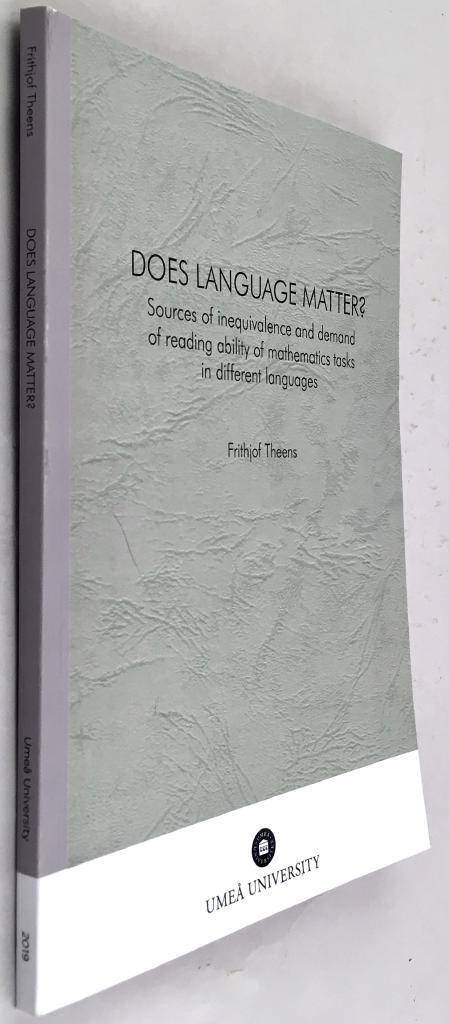 Frithjof Theens : Does language matter?