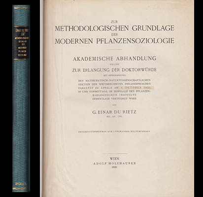 G. Einar Du Rietz : Zur methodologischen Grundlage der modernen Pflanzensoziologie. Akademische Abhandlung