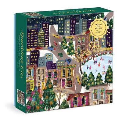 Galison : Joy Laforme Sparkling City 1000 Piece Foil Puzzle In a Square Box