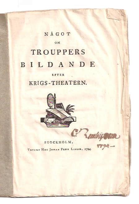 Georg Adlersparre : Något om trouppers bildande efter krigs- theatern