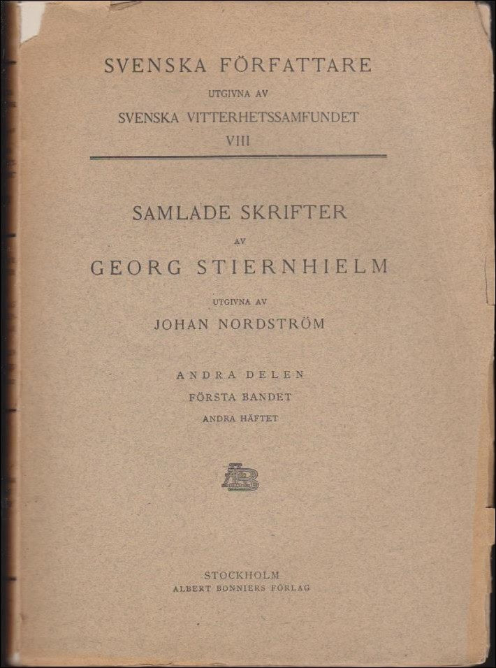 Georg Stiernhielm : Samlade skrifter
