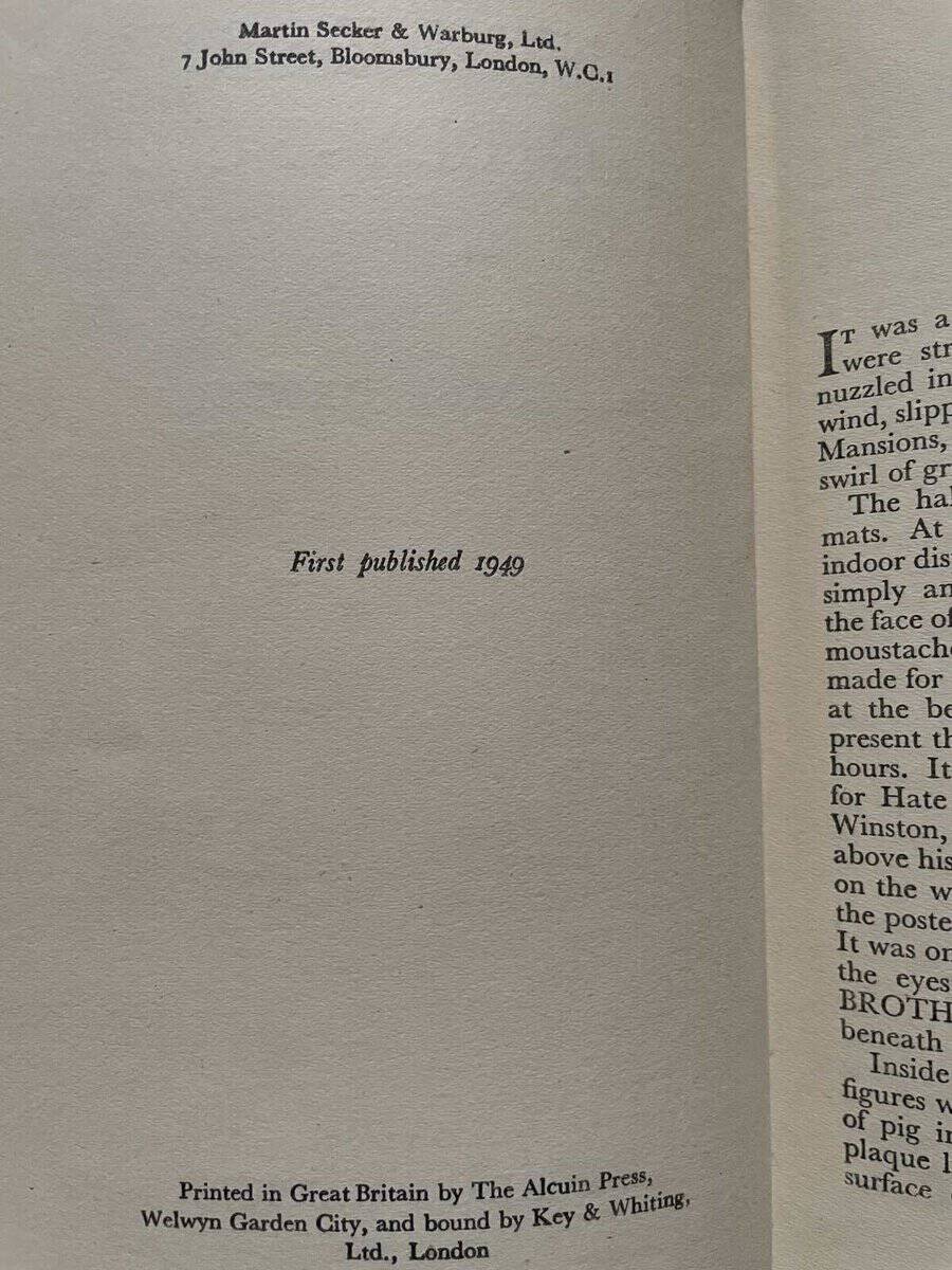 George Orwell : Nineteen Eighty Four (first edition)