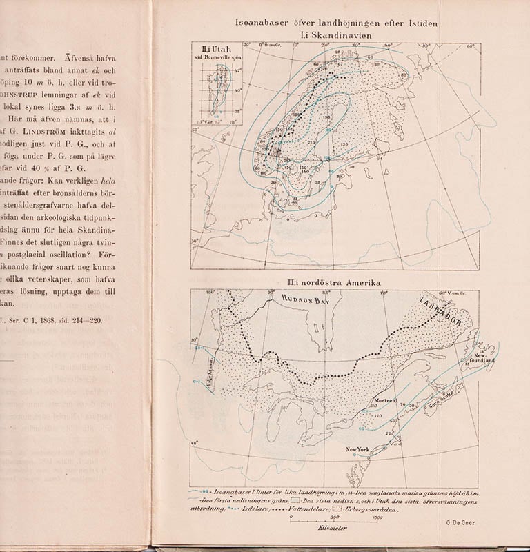 Gerard De Geer : Om Skandinaviens nivåförändringar under qvartärperioden. Med en karta