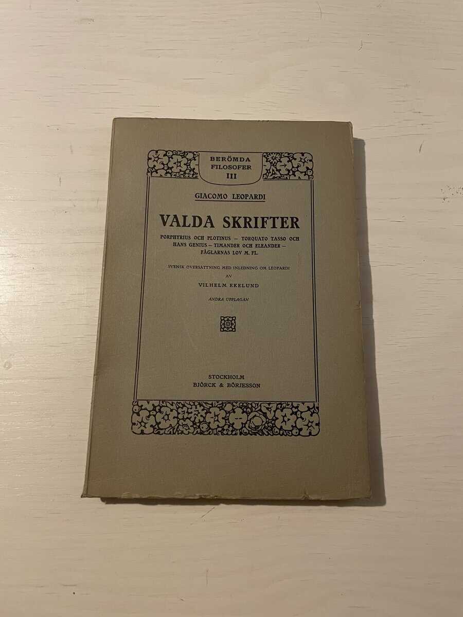 Giacomo Leopardi : Valda skrifter