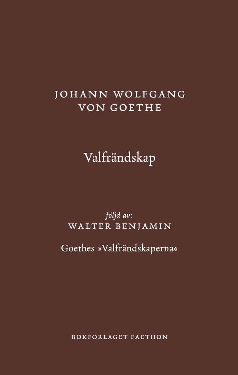 Goethe, Johann Wolfgang von ; Benjamin, Walter : Valfrändskap