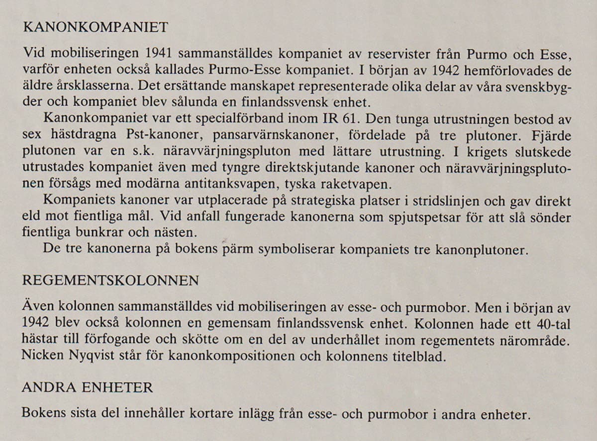 Gösta Karlsson : Kanonkompaniet 7304