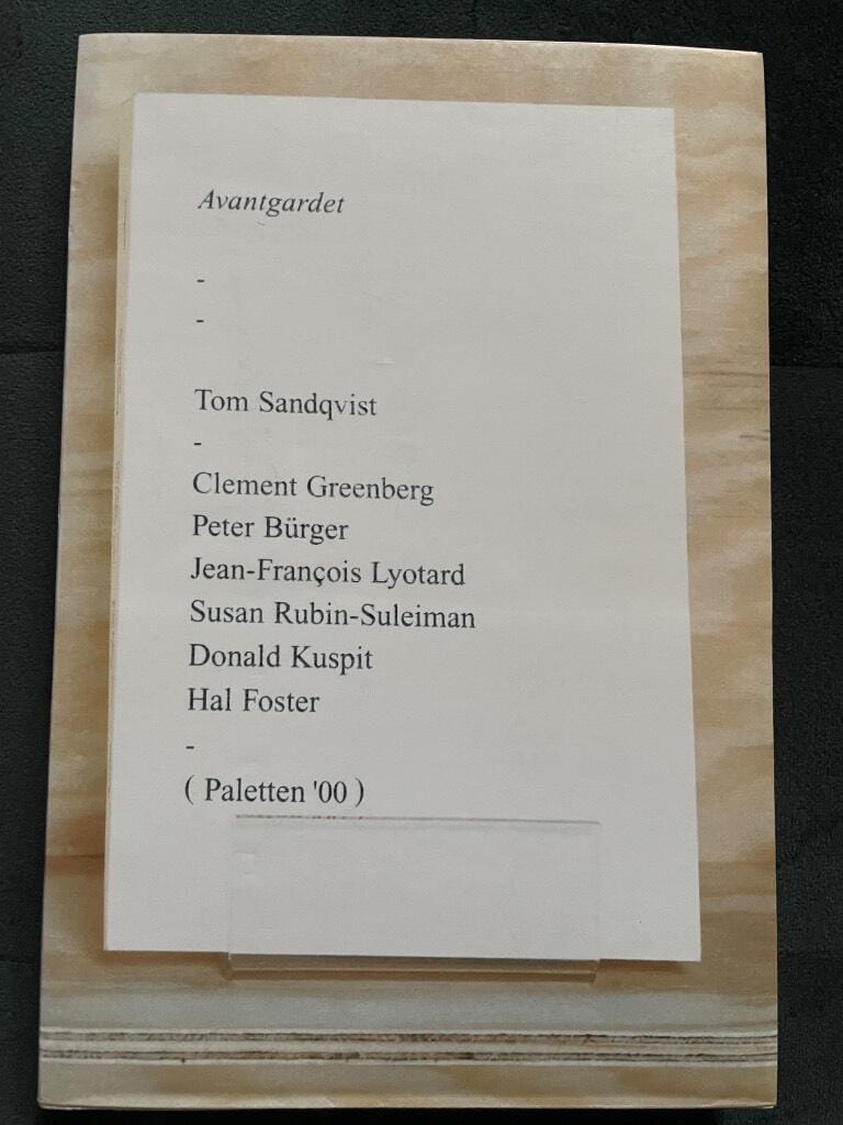 Greenberg, Clement ; Sandqvist, Tom : Avantgardet