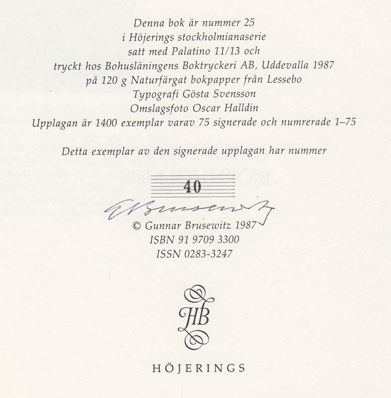 Gunnar Brusewitz : Björnholmen