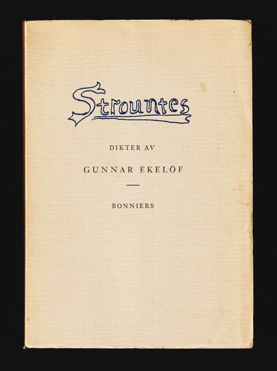 Gunnar Ekelöf : Strountes. Dikter
