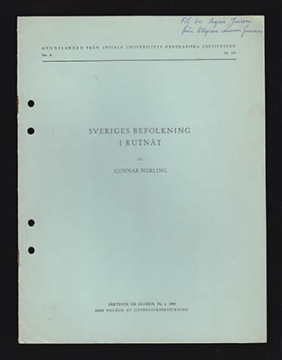 Gunnar Norling : Sveriges befolkning i rutnät