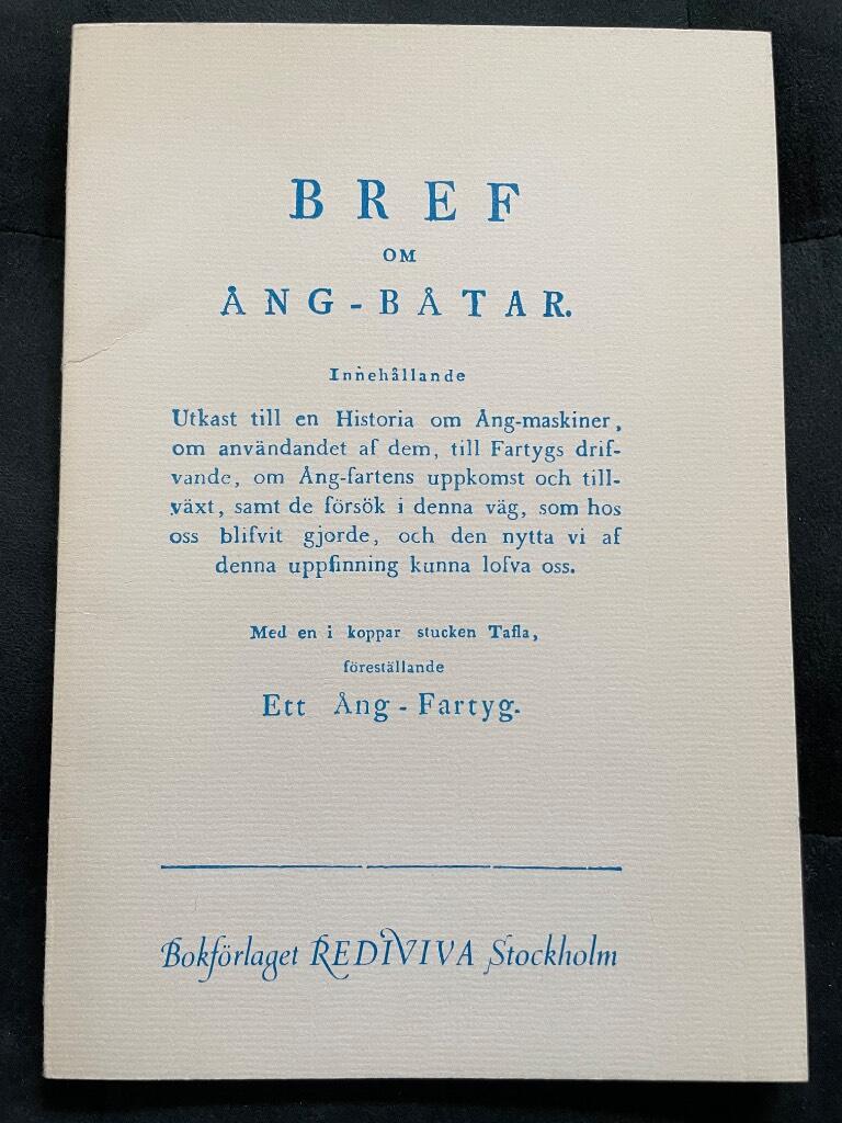 Gustaf Broling : Bref om ång-båtar