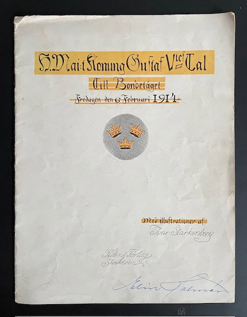 H. Mai:t Konung Gustaf Vtes tal till Bondetåget fredagen den 6 februari 1914.