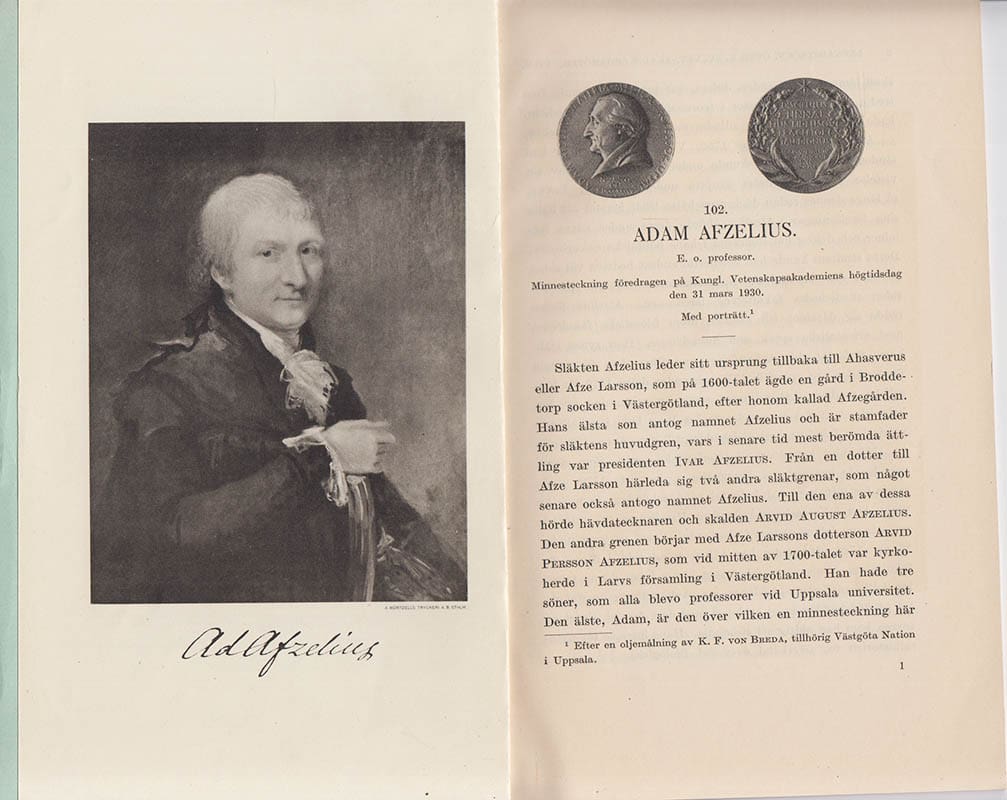 H. O. Juel : Adam Afzelius. Minnesteckning