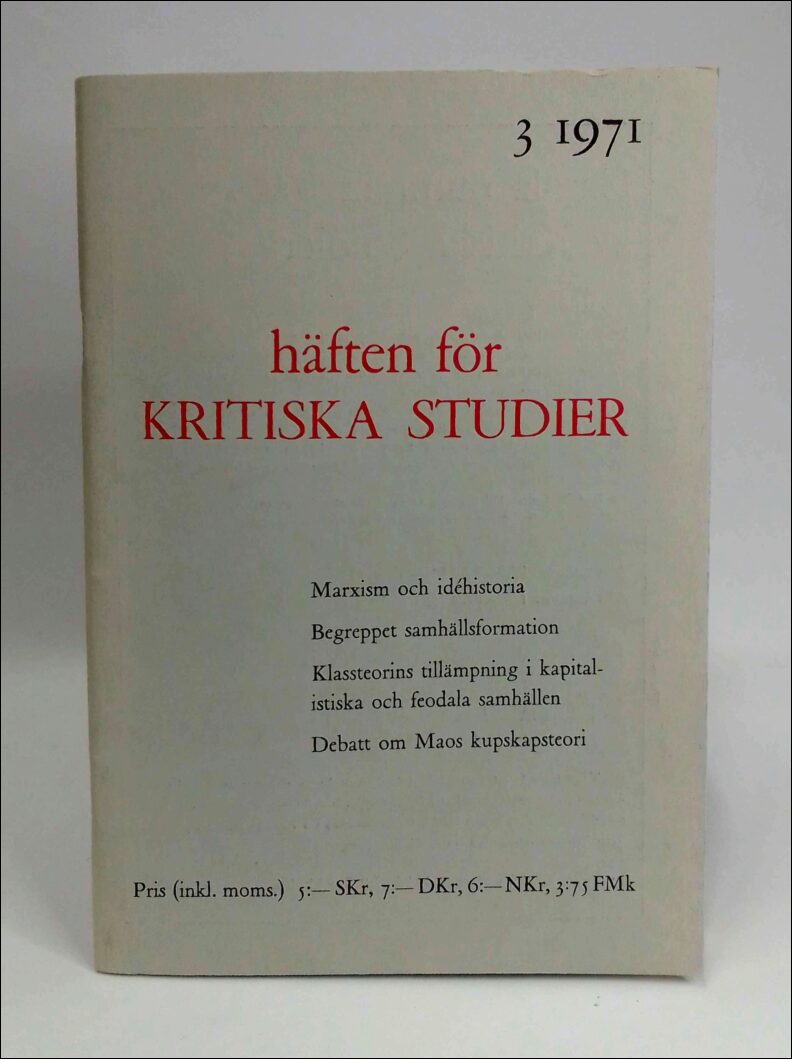 Häften för kritiska studier : 1971 / 3