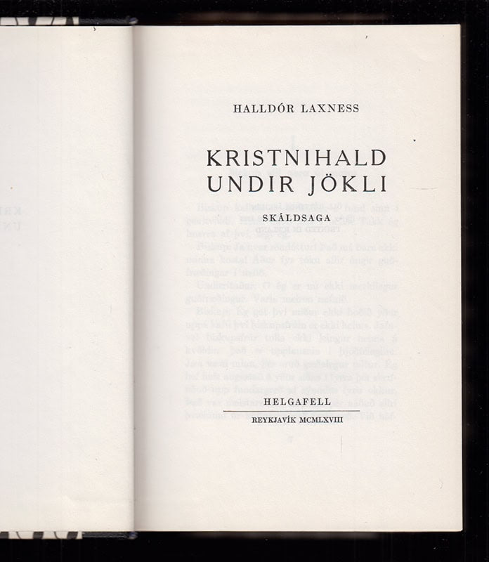 Halldór Laxness : Kristnihald undir jökli