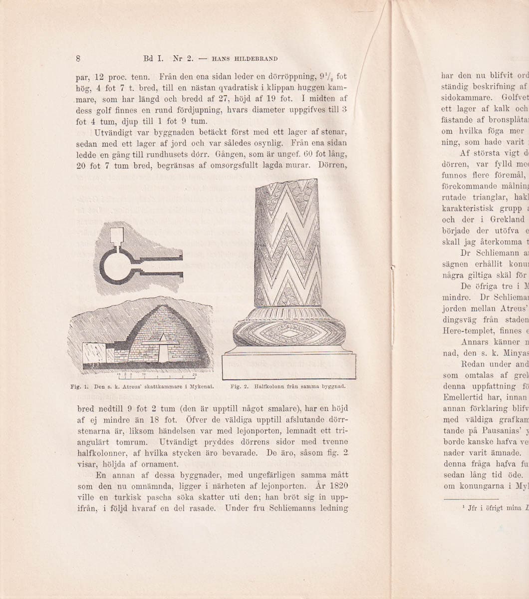 Hans Hildebrand : Fynden från Mykenai. Föredrag hållet den 19 januari 1878