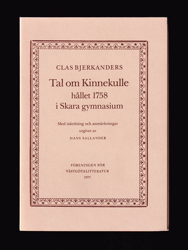 Hans Sallander : Clas Bjerkanders tal om Kinnekulle