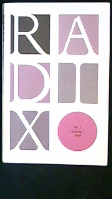 Harry Järv : Radix Tidskrift för humanism Nr 1 Årgång 1 1978