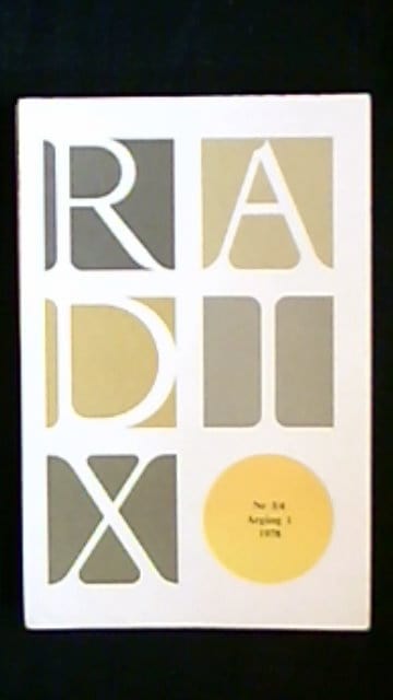 Harry Järv : Radix Tidskrift för humanism Nr 3/4 Årgång 1 1978