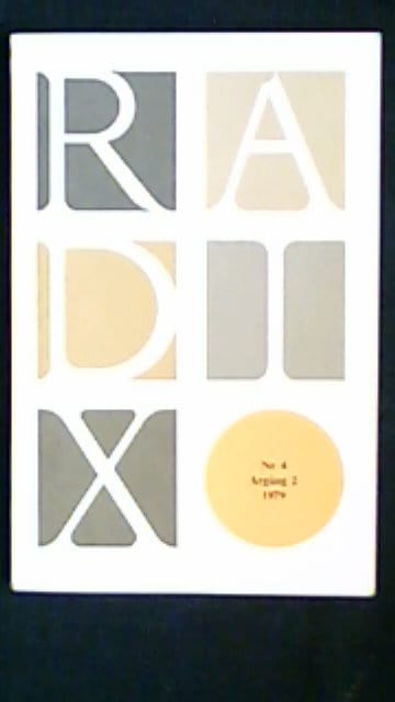 Harry Järv : Radix Tidskrift för humanism Nr 4 Årgång 2 1979