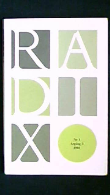 Harry Järv : Radix Tidskrift för humanism Nr1 Årgång 3 1980
