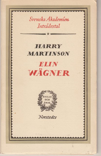 Harry Martinson : Elin Wägner