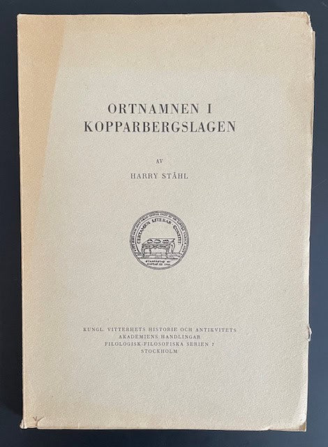Harry. Ståhl : Ortnamnen i Kopparbergslagen.