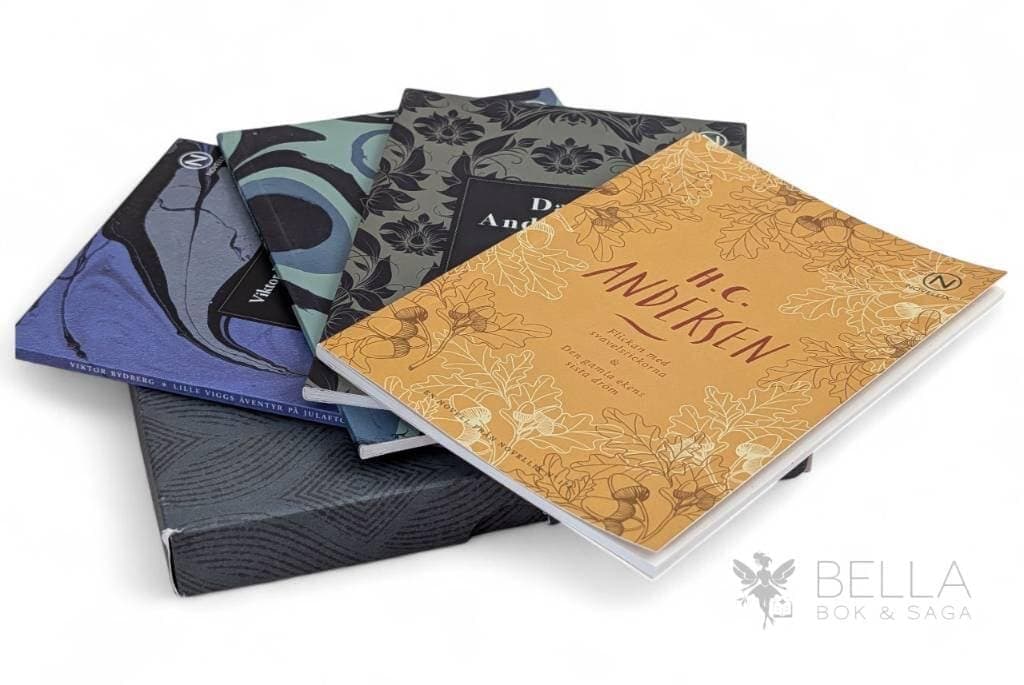 H.C. Andersen ; Dan Andersson ; Victoria Benedictsson ; Viktor Rydberg : 4 juliga Novellixböcker i presentbox