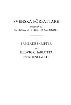 Hedvig Charlotta Nordenflycht : Samlade skrifter 2