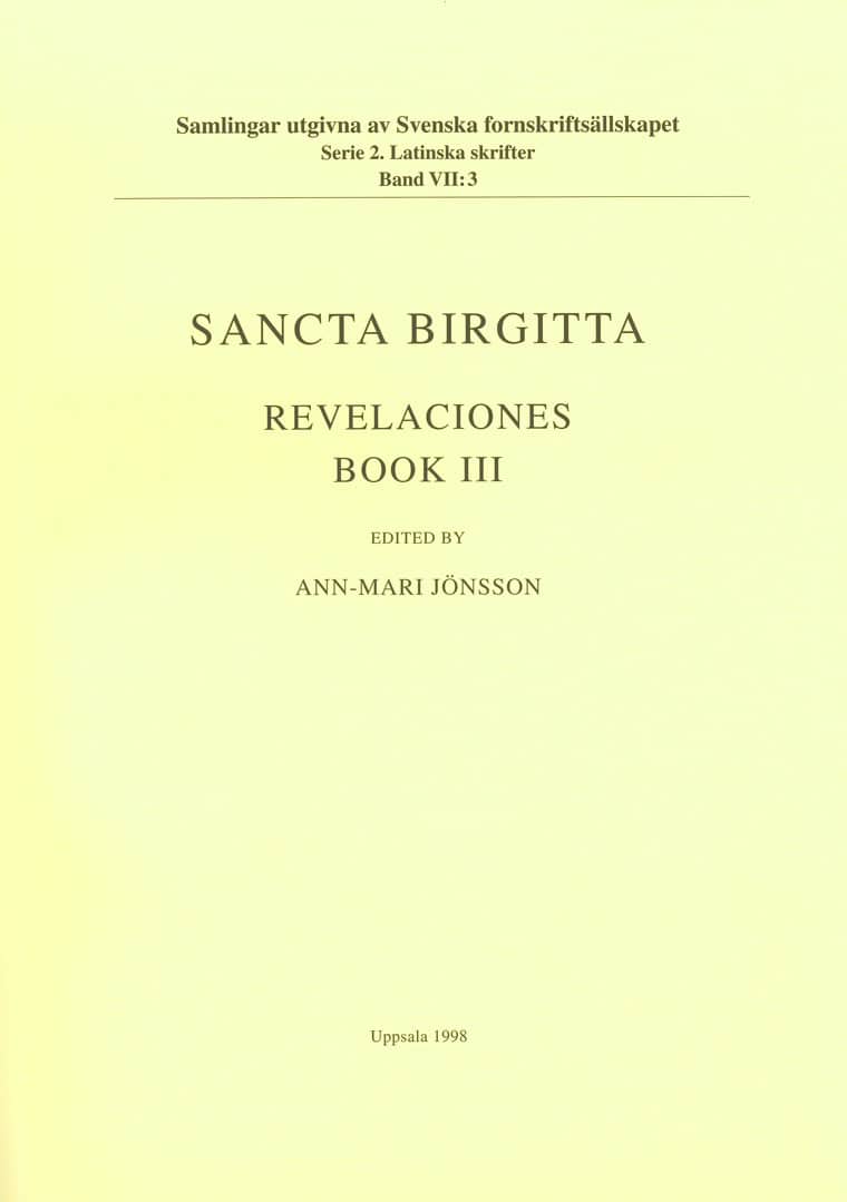 Heliga Birgitta : Revelaciones Book 3 / Lib. 3