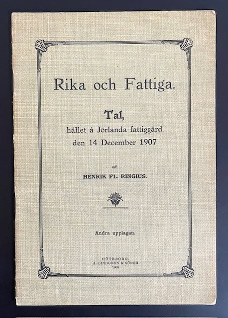 Henrik Florus. Ringius : Rika och fattiga