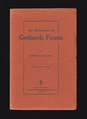 Henrik Hasselgren : Om härkomsten af Gotlands fauna