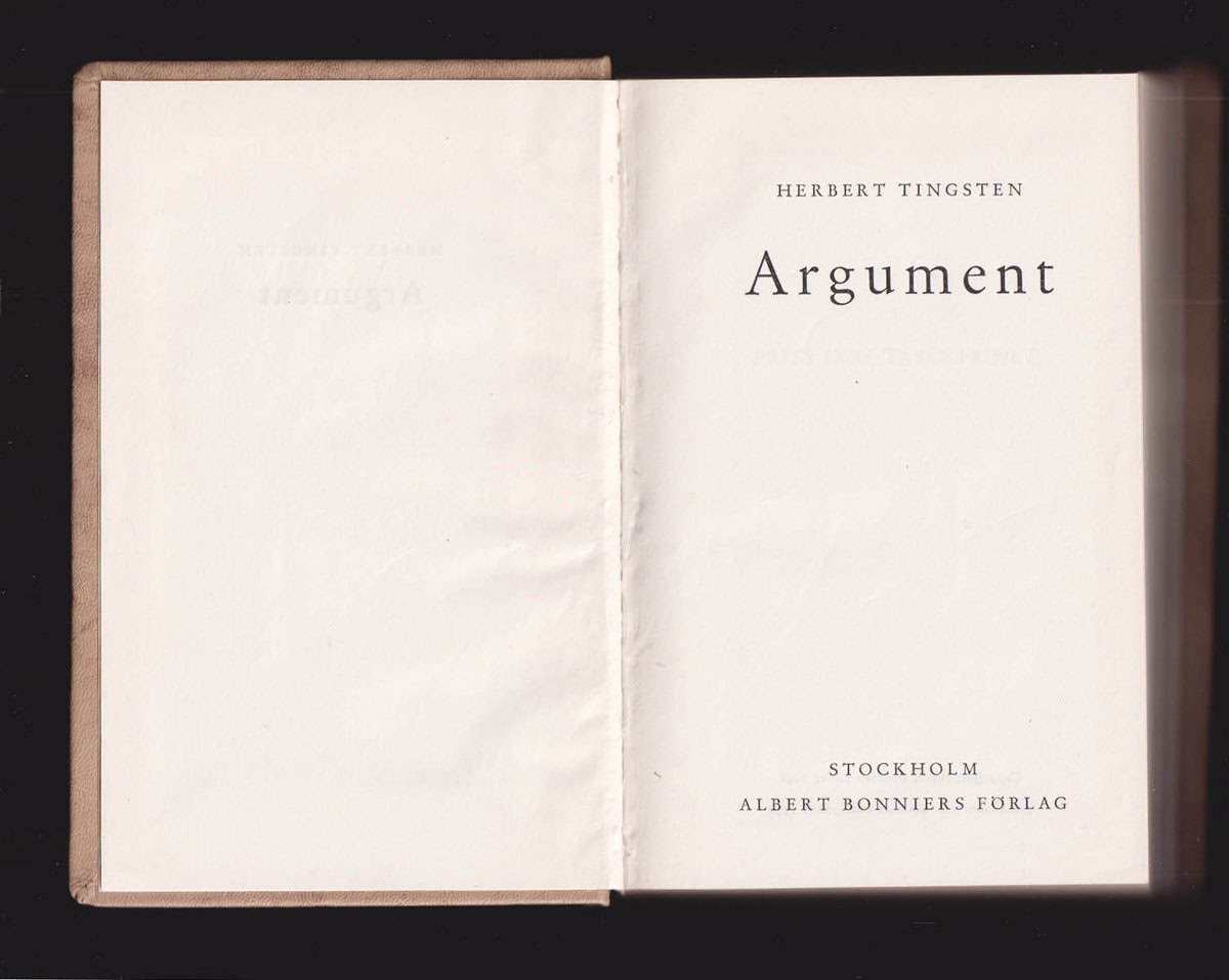 Herbert Tingsten : Argument