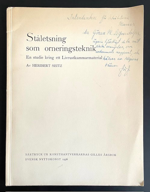 Heribert. Seitz : Ståletsning som orneringsteknik