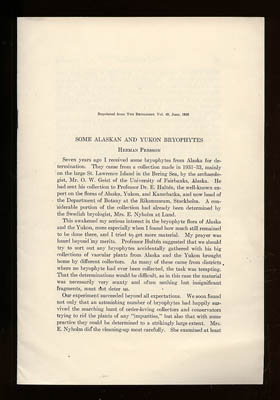 Herman Persson : Some Alaskan and Yukon Bryophytes