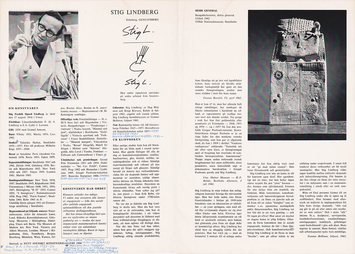 Hilding Engströmer : Stig Lindberg