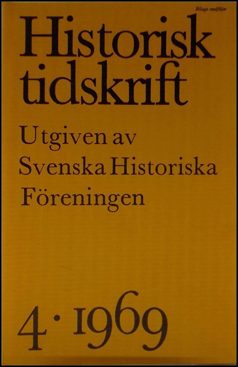 Historisk tidskrift : 1969 / 4
