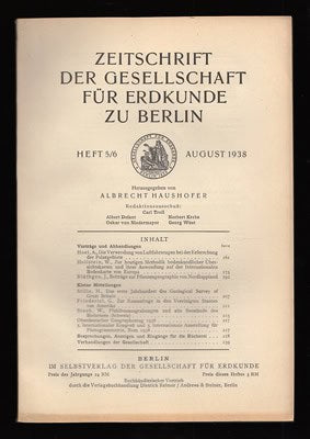 Hoel, Adolf (1879-1964) ; Blüthgen, Joachim : Die Verwendung von Luftfahrzeugen bei der Erforschung der Polargebiete. Von Adolf Hoel + Beiträge zur Pflanzen geographie von Nordlappland. Von Joachim Blüthgen