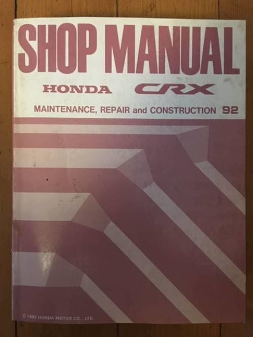 Honda CRX Shop Manual 1992