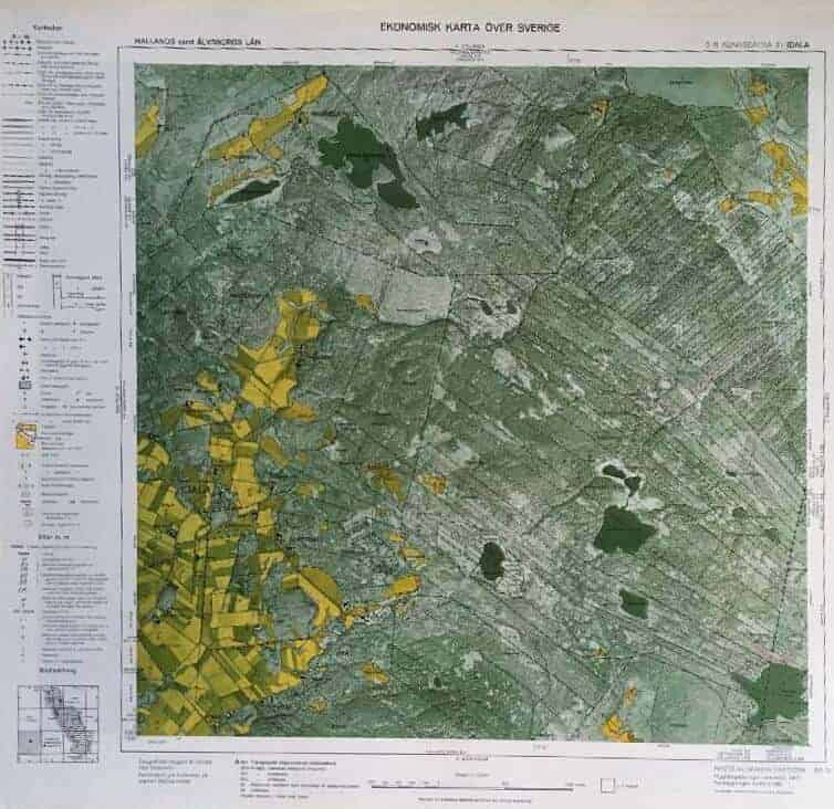 IDALA, Halland - 60-talskarta